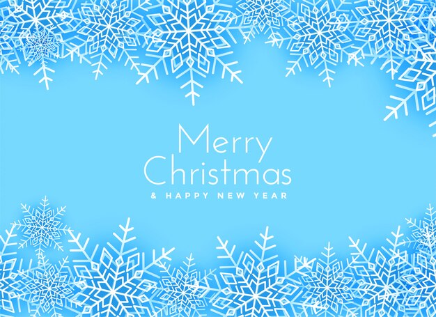 Diseño del fondo de los copos de nieve de la Feliz Navidad