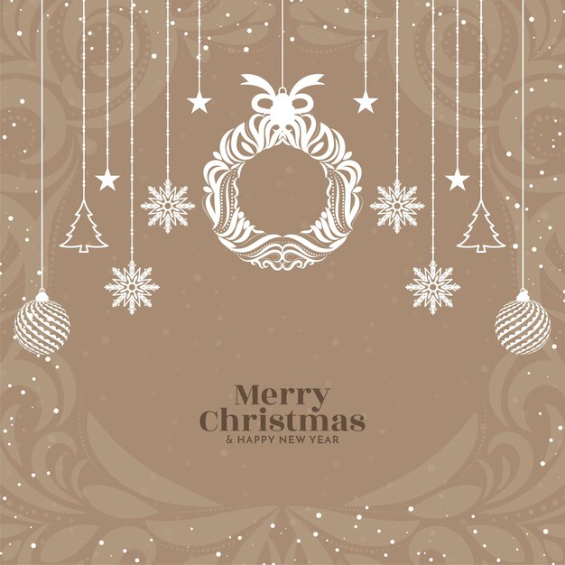 Diseño de fondo decorativo marrón suave festival feliz navidad
