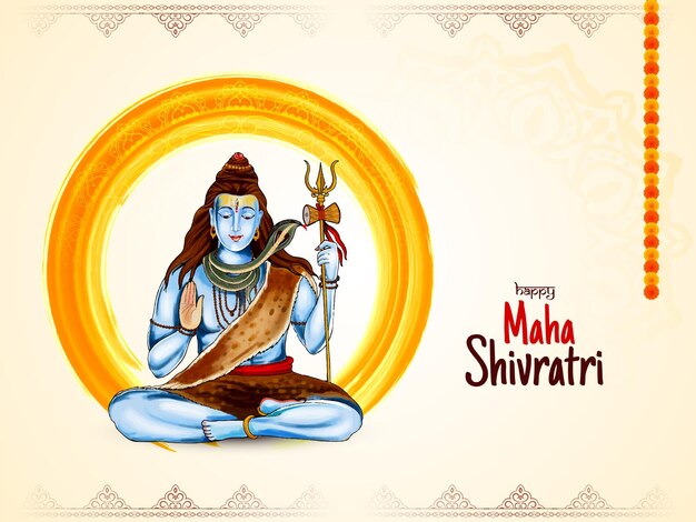 Diseño de fondo decorativo tradicional del festival indio de Happy Maha Shivratri
