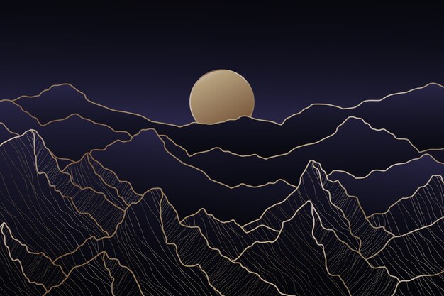 Diseño de fondo degradado abstracto montaña