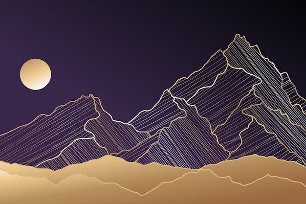 Diseño de fondo degradado abstracto montaña