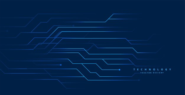 Diseño de fondo digital de líneas de circuito de tecnología azul