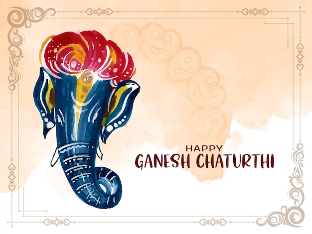 Diseño de fondo divino del festival religioso de Ganesh Chaturthi feliz