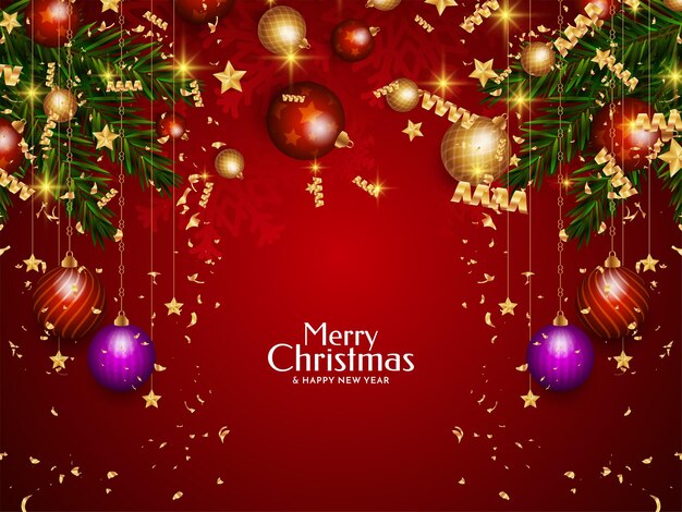Diseño de fondo elegante rojo decorativo festival feliz navidad