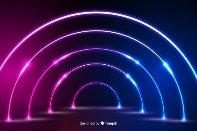 Diseño de fondo de escenario de luces de neón