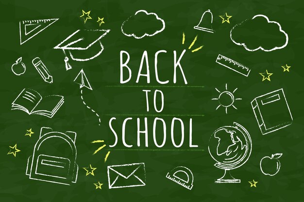 Diseño de fondo de la escuela de pizarra