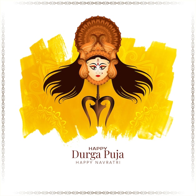 Diseño de fondo del festival indio tradicional durga puja y happy navratri