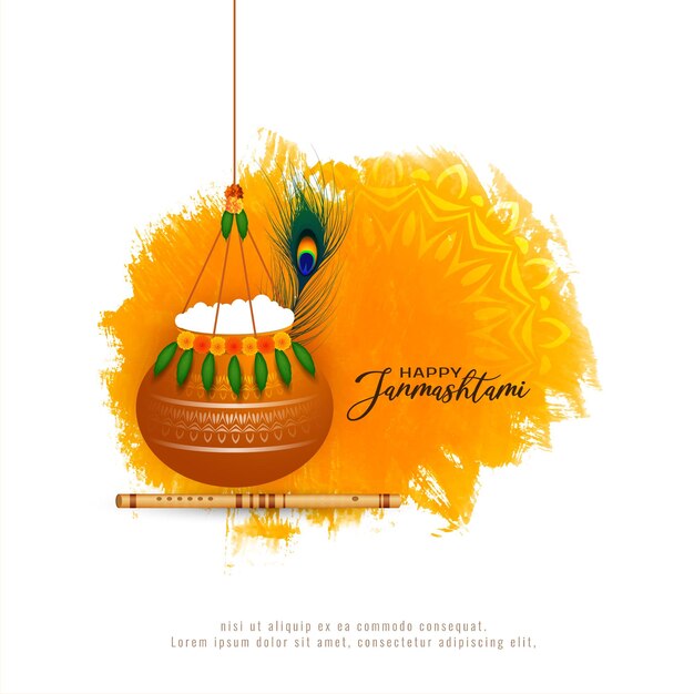 Diseño de fondo del festival tradicional hindú feliz Janmashtami