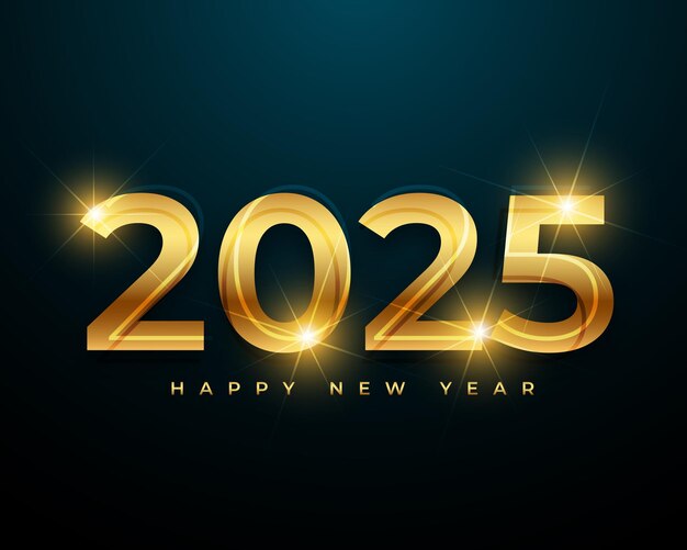 diseño de fondo festivo de oro brillante para el año nuevo de 2025