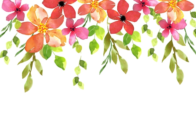 Vector gratuito diseño de fondo floral acuarela