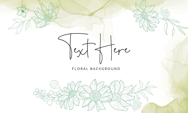 diseño de fondo floral de contorno elegante