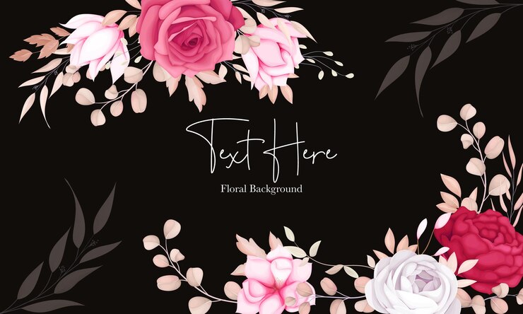 diseño de fondo floral granate dulce romántico