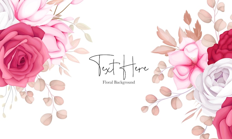 Vector gratuito diseño de fondo floral granate dulce romántico
