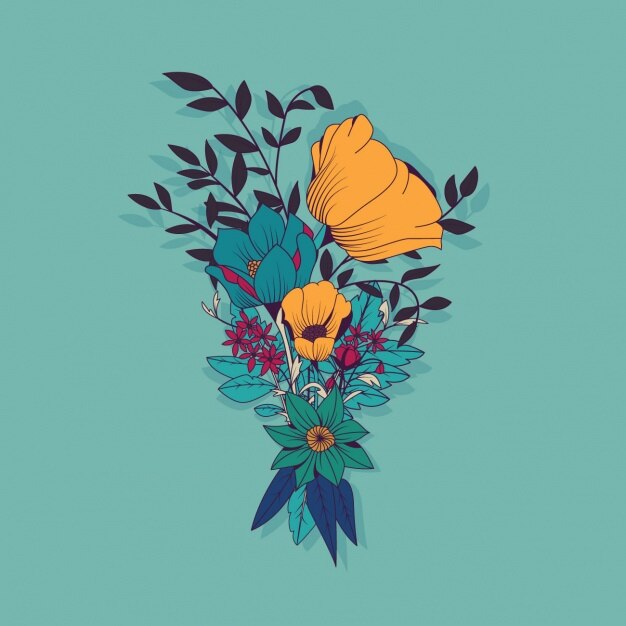 Diseño de fondo de flores a color