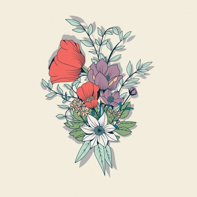 Diseño de fondo de flores a color