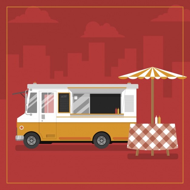Diseño de fondo de food truck
