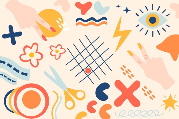 Diseño de fondo de formas orgánicas abstractas dibujadas a mano