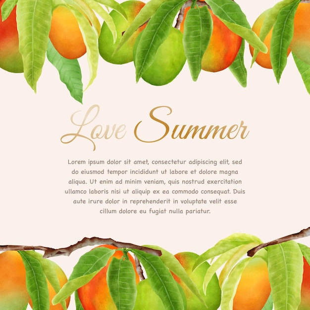 diseño de fondo de fruta de mango dibujado a mano