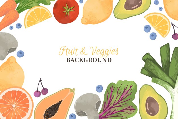 Diseño de fondo de frutas y verduras