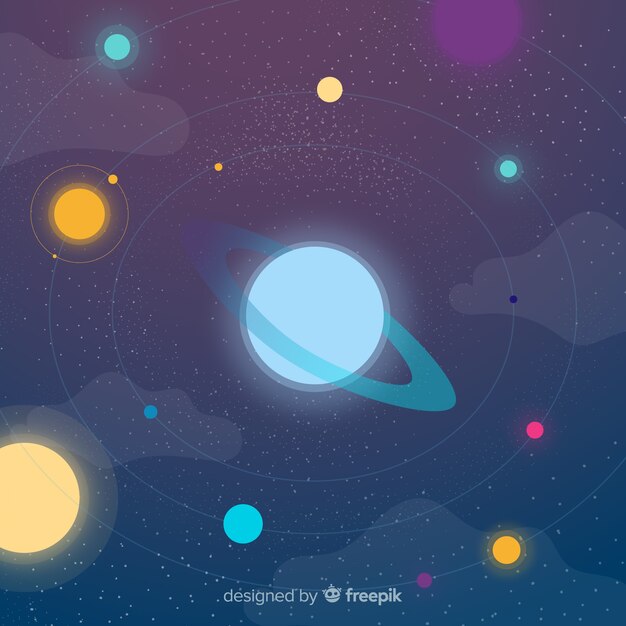 Diseño de fondo de galaxia con planeta azul