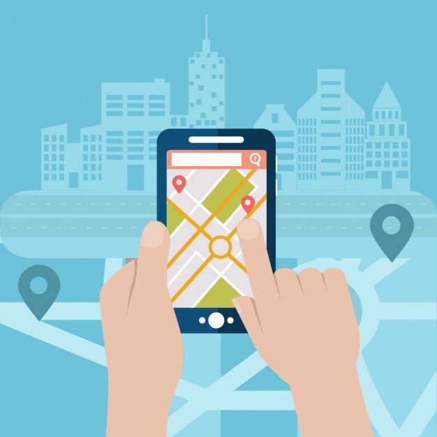 Diseño de fondo de gps móvil