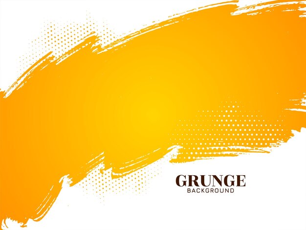 Diseño de fondo grunge con pincel amarillo y blanco