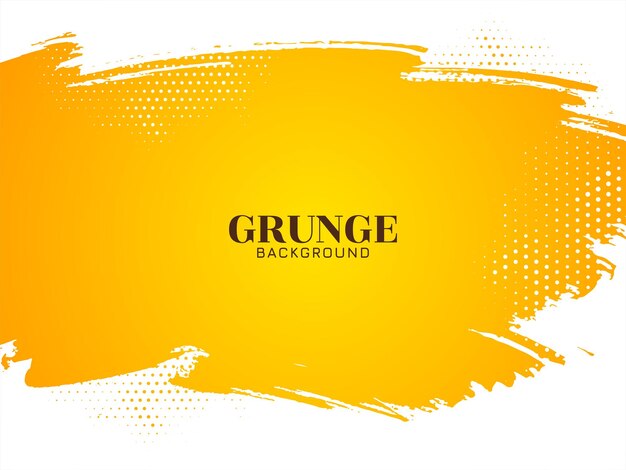 Diseño de fondo grunge con pincel amarillo y blanco