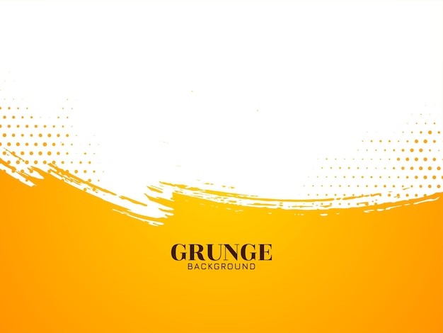 Diseño de fondo grunge de trazo de pincel amarillo y blanco