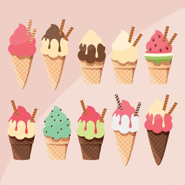 Diseño del fondo de los helados de colores