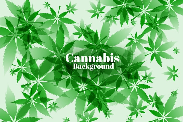 Vector gratuito diseño de fondo de hojas verdes de marihuana