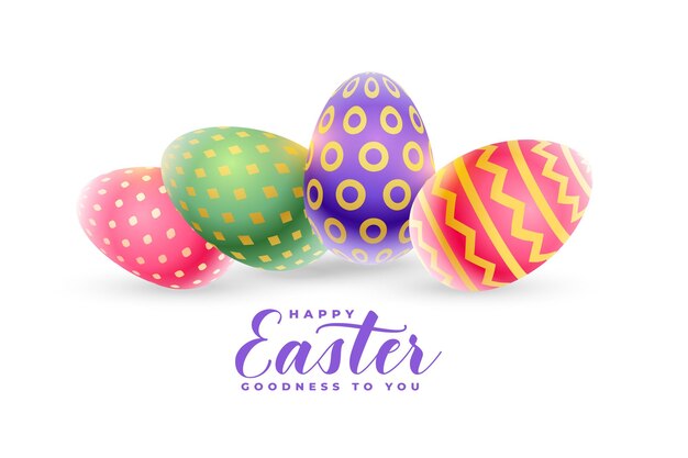 Diseño de fondo de huevos de pascua colorido realista