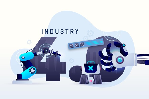 Diseño de fondo de la industria 4.0 dibujado a mano