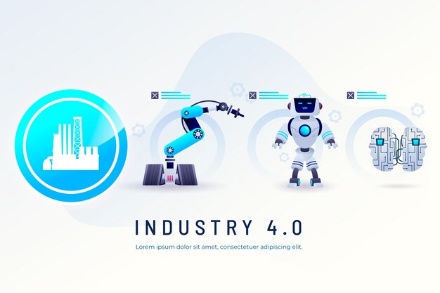 Diseño de fondo de la industria 4.0 dibujado a mano