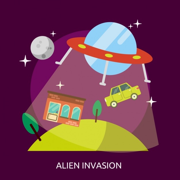 Vector gratuito diseño de fondo de invasión alien