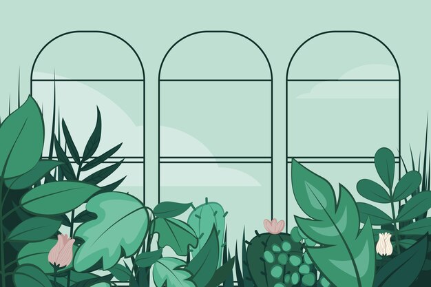 Diseño de fondo de jardín botánico