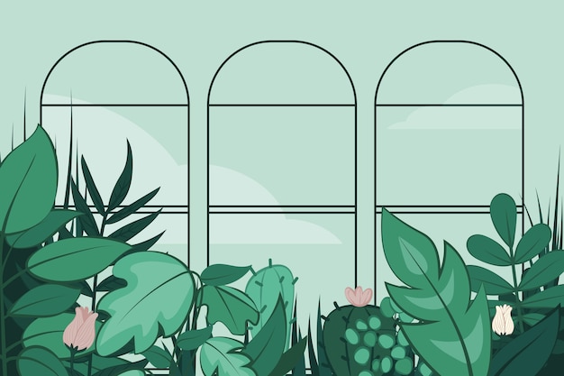 Diseño de fondo de jardín botánico