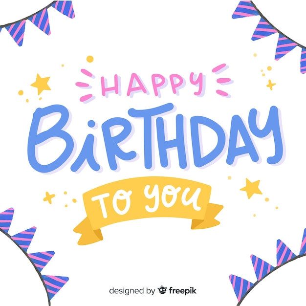 Diseño de fondo de letras feliz cumpleaños