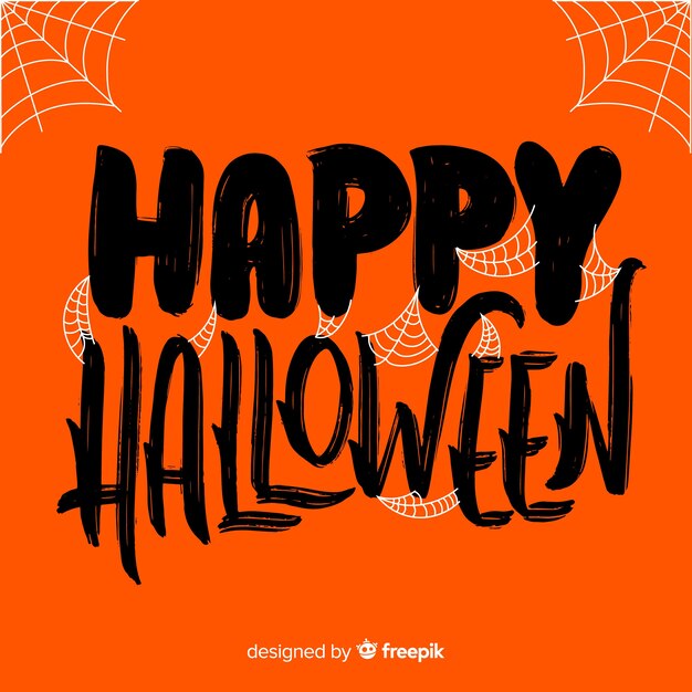 Diseño de fondo de lettering de feliz halloween