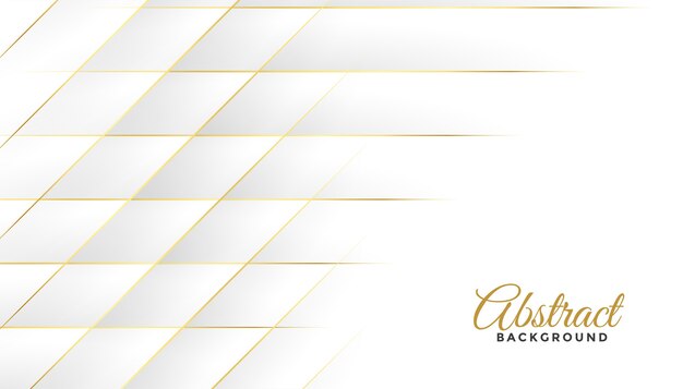 Diseño de fondo de líneas blancas y doradas de formas de diamante