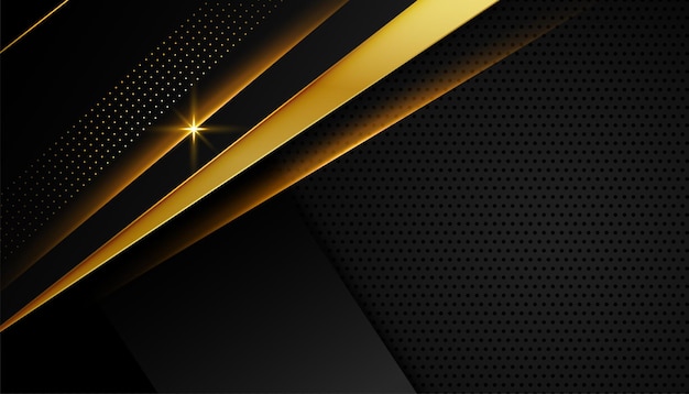 Vector gratuito diseño de fondo de lujo premium negro y dorado