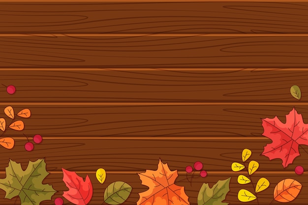Diseño de fondo de madera de otoño