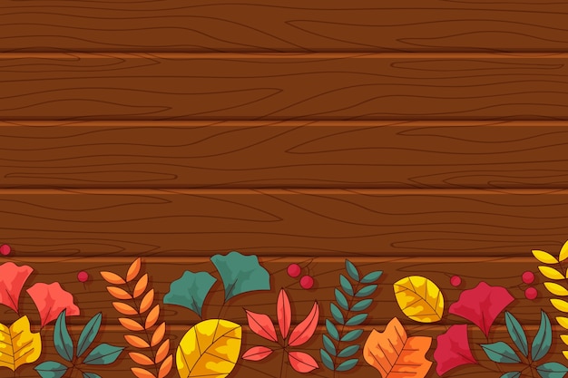 Diseño de fondo de madera de otoño