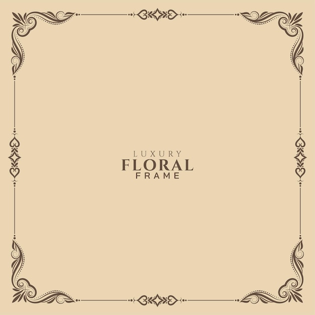 Diseño de fondo de marco floral elegante abstracto