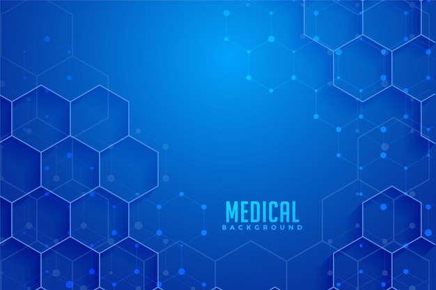 Vector gratuito diseño de fondo médico y sanitario hexagonal azul