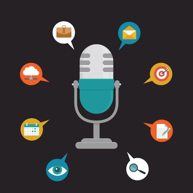 Vector gratuito diseño de fondo de micrófono