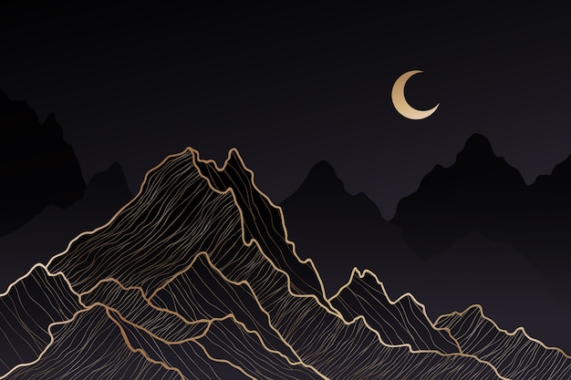 Diseño de fondo de montaña abstracto con gradiente