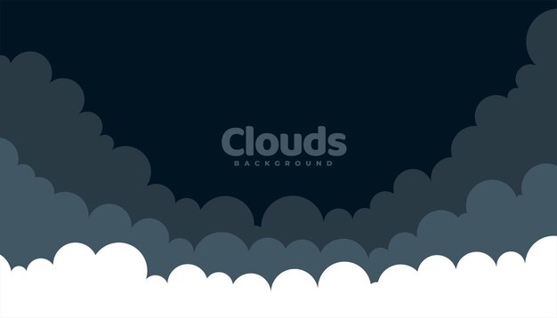 Diseño de fondo de nubes de estilo plano