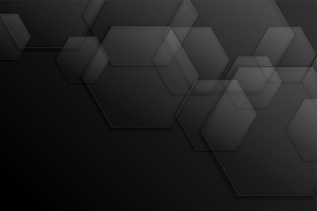 Vector gratuito diseño de fondo oscuro negro hexagonal