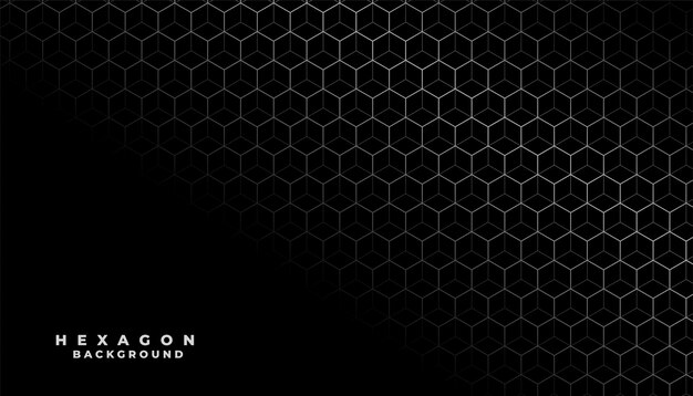 Diseño de fondo oscuro con patrones de forma de colmena abstracta de estilo 3D