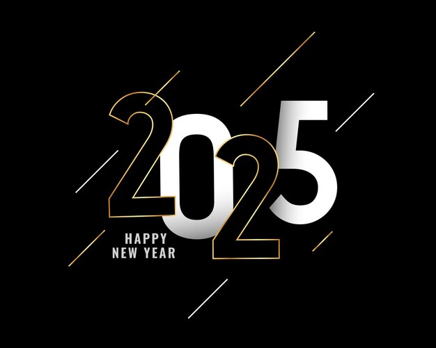 Diseño de fondo oscuro de la víspera del año nuevo 2025